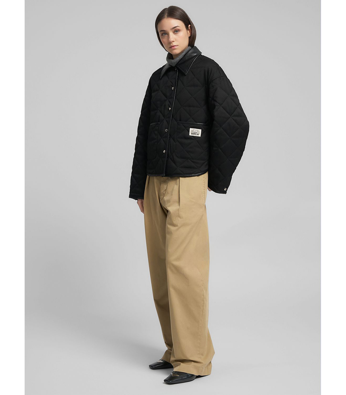 クロップド キルティングジャケット 詳細画像 ブラック 4